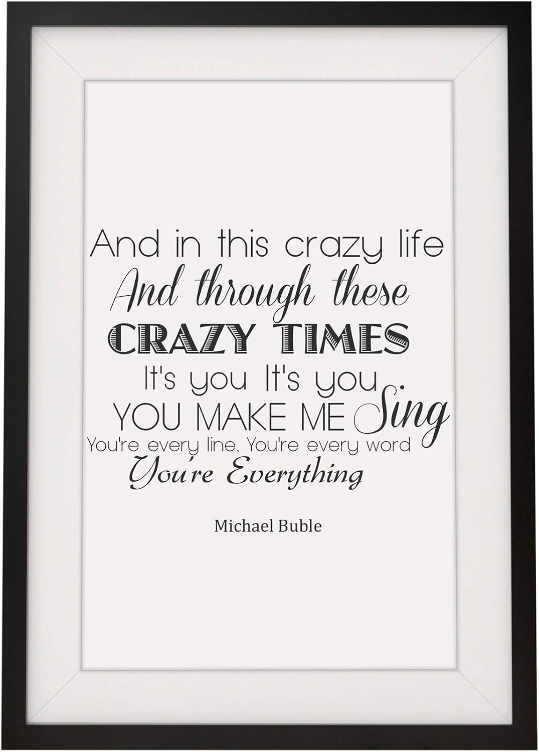 Michael Buble Everything Song Lyrics Framed With Mount Best Gift Present Ideas For Any Anniversary Valentines Day Or First Dance Wedding Gift For Bride And Groom For Christmas Or A Birthday michael buble everything song lyrics framed with mount best gift present ideas for any anniversary valentines day or first dance wedding gift for