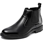 OKKO Mens Chelsea Dress Boots Genuine Leather Classic Stylish Casual Slip On Ankle Boot for Men