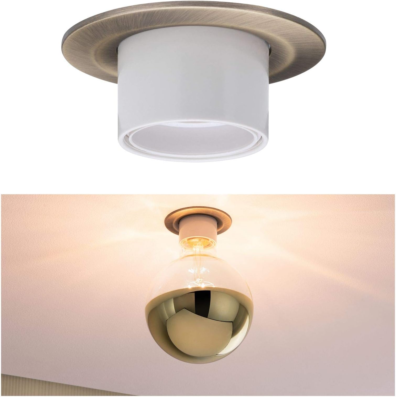 Paulmann 93669 Nova luminaire Retro Round max. 10 watt Spotlight Bronze spot Aluminium recessed lamp E27