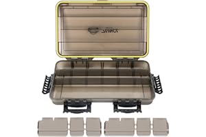 RUNCL Fishing Tackle Box, Waterproof Tray for Jigs Lures, Thicker Floating Tackle Utility Box with Adjustable Dividers, 3600/3700/Large 3700 Size