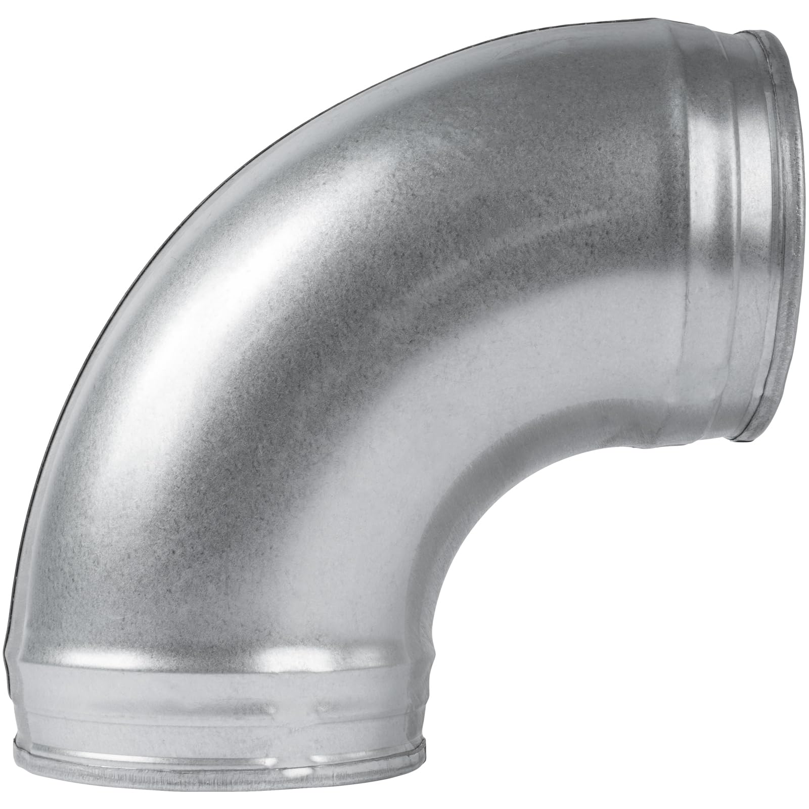 5'' Inch / 125mm 90 Degree Duct Connector - Galvanized Steel Elbow - Dryer Vent Pipe Bend - Metal Tube Joint for HVAC Ventilation