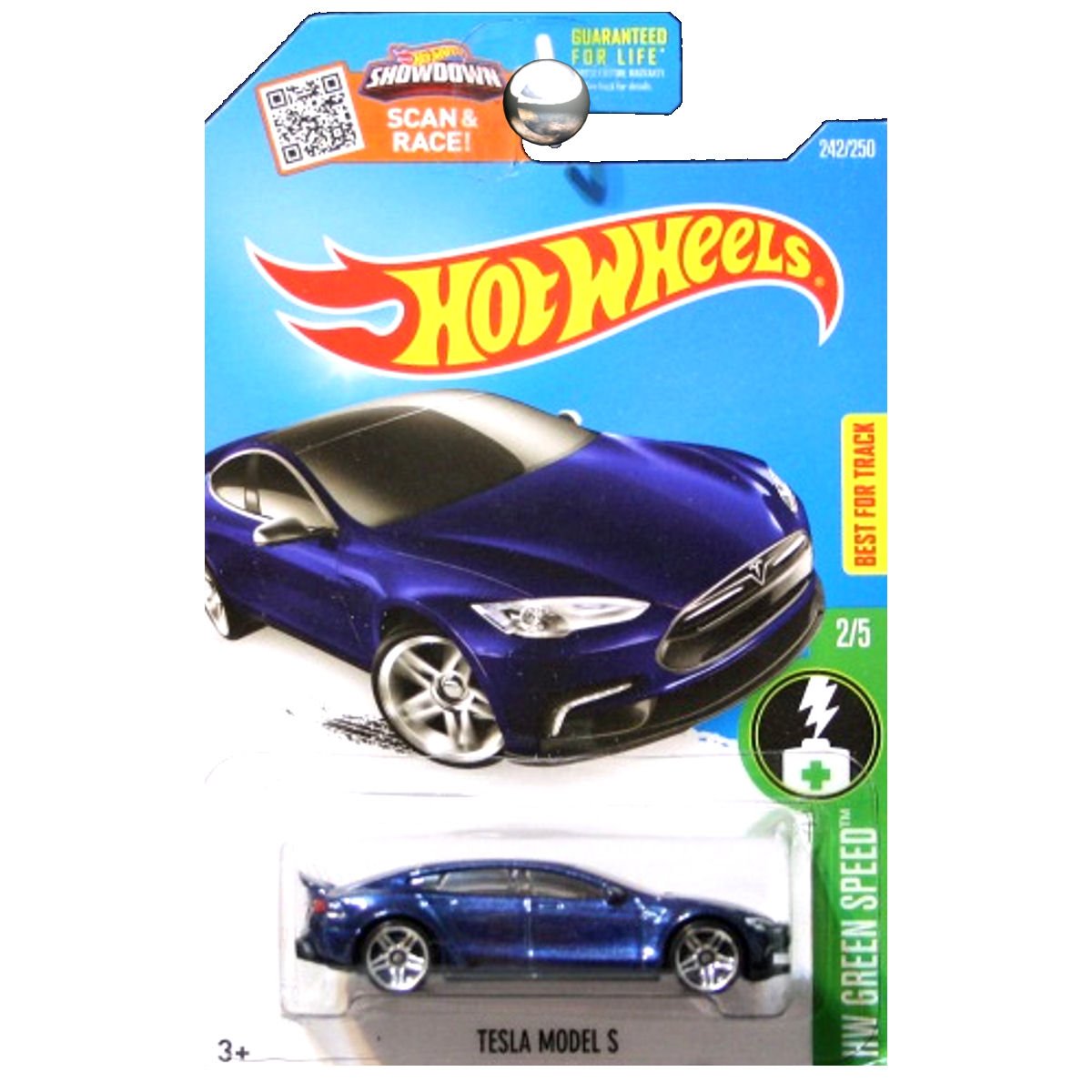 Hot wheels Blue Telsa Model S 242/250