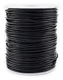 CleverDelights Black Solid Rubber Cord - 10 Meters