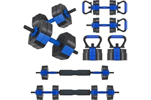 VIVITORY Dumbbell Sets Adjustable Weights, Free Weights with Connector, Non-Rolling Adjustable Dumbbell Set, Barbell for Home Gym, Hexagon, Cement Mixture