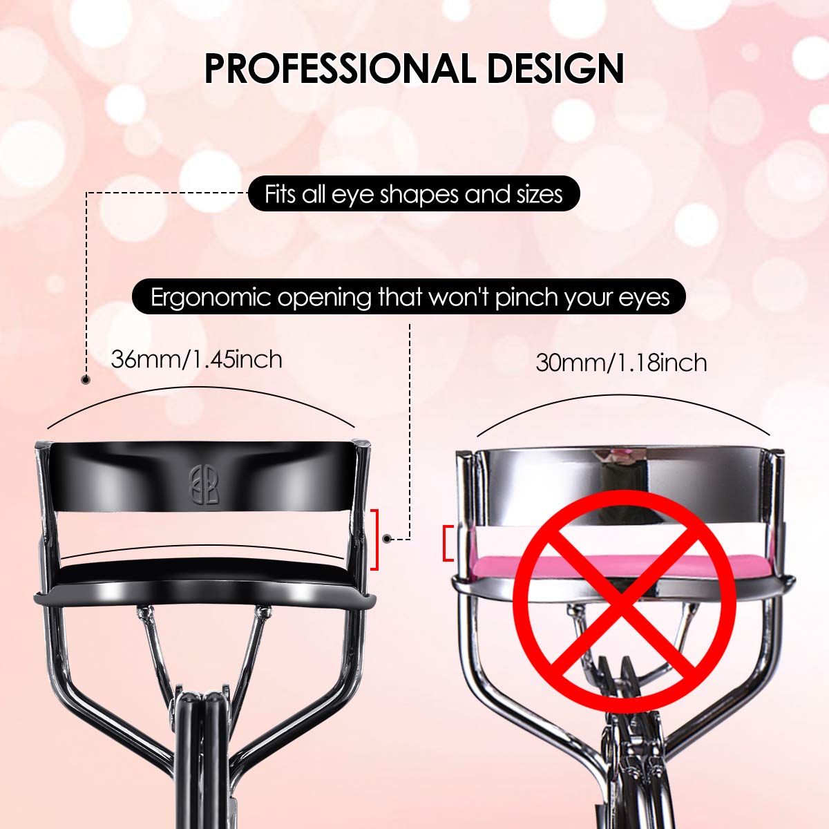Eyelash Curler, Hizek 3 in 1 Mini Eyelash Curler Kit with Partial Eyelash Curler, Eyelash Extension Tweezers and Silicone Refill Pads, for Eyelashes Curling Natural and Long Lasting : Beauty
