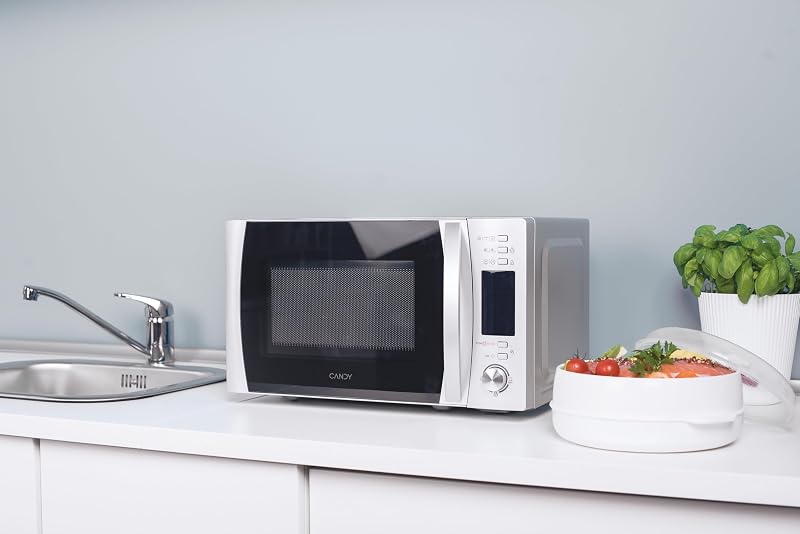 X-Range CMXG22DS/ST Mikrowelle mit Grill, Fassungsvermögen 22 l, Dampfaufsatz, 40 Programme, 5 Betriebsstufen, Leistung 1250 W, Edelstahl