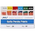 JMU Dental Gutta Percha Points .04 Taper, #15-40 Assorted, Spill-Proof Box, 60pcs