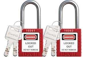 BOVIISKY Bovii 2 OSHA Compliant Safety Padlock, keyed Different,2 Keys per Lock