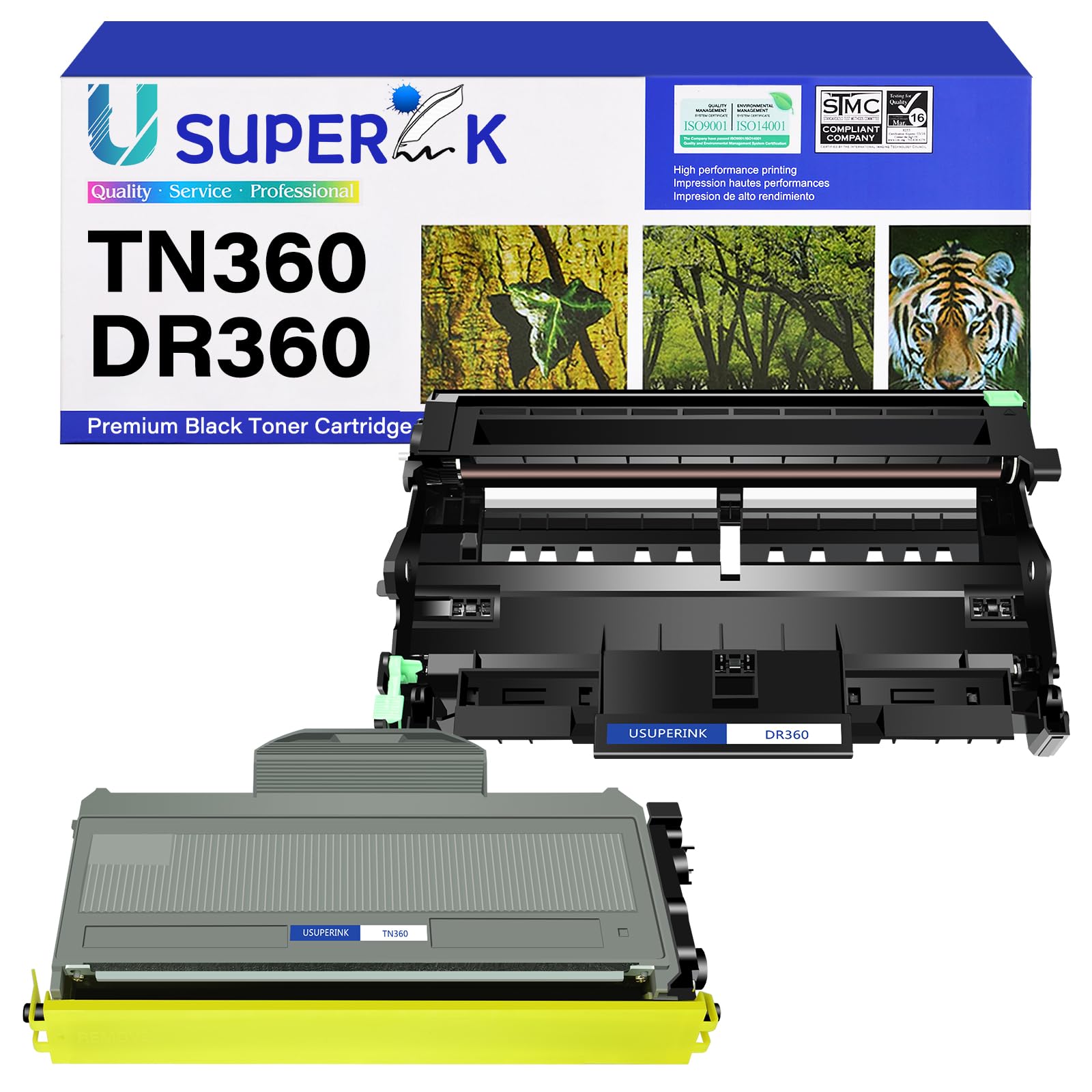 Photo 1 of SuperInk Compatible for Brother DR360 Drum Unit & TN360 Toner Cartridge Set use in DCP-7030 DCP-7040 HL-2140 HL-2150N HL-2170W MFC-7340 MFC-7840W MFC-7440N MFC-7345N Laser Printer (1 Drum,1 Toner)