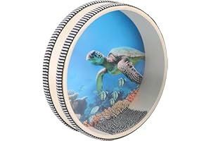 EASTROCK 8 Inch Wave Bead Ocean Drum Sea Sound Drum with Hardwood Shell Sound Healing Instruments Natural Color Musical Instrument Ocean Percussion for Meditation Relaxation