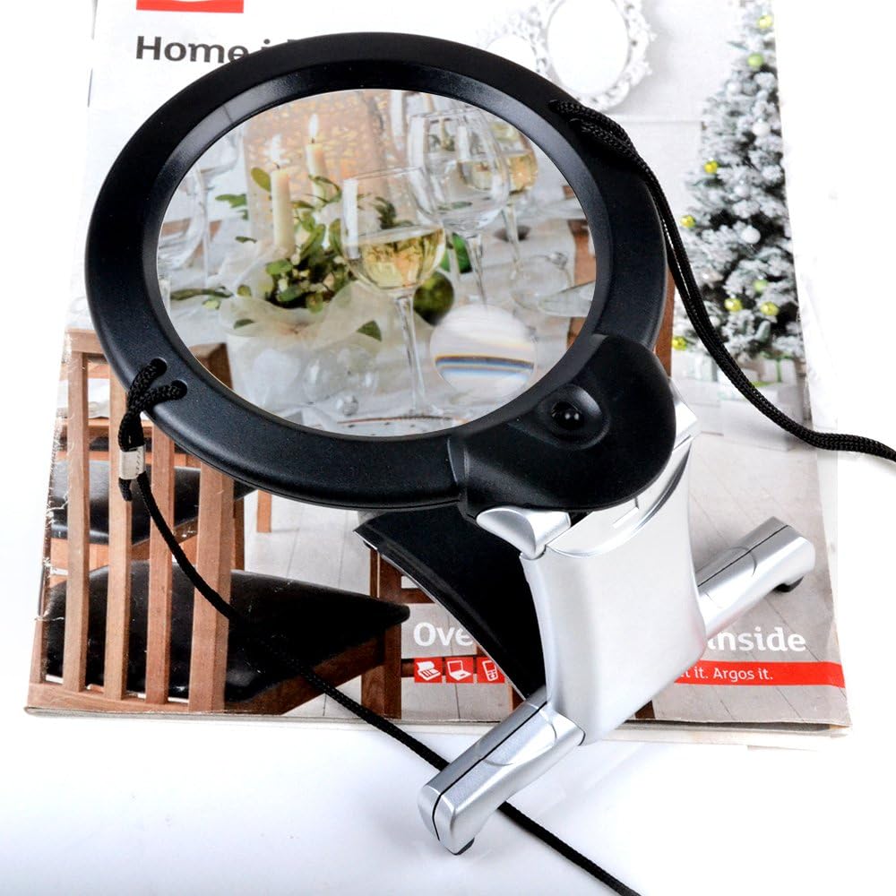 New 2 in 1 Hands Free Handsfree Magnifying Glass With Light & Neck