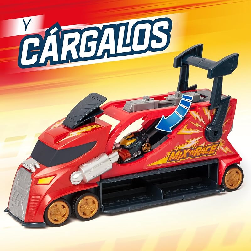 Mix ´N Race Thunder Truck– Camión Lanzador con 3 acciones en 1. Incluye 1 vehículo T-Racer Mix ´N Race Exclusivo, Zona para Montar vehículos, Tirador para lanzarlos y Espacio para 7 Coches — foto 6 de 8