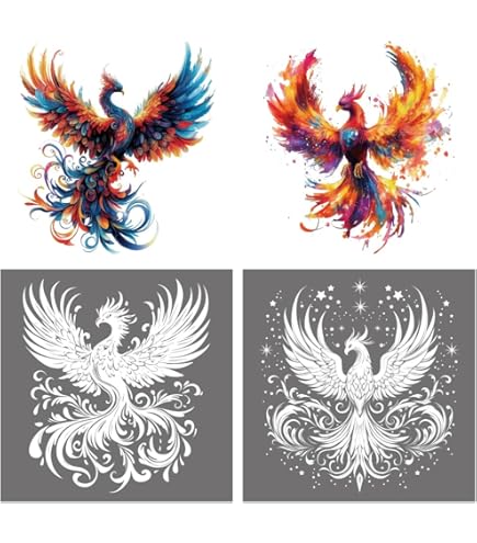 Amazon.com: Phoenix Phenix Birds Scarlet red Gold Embroidered