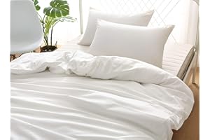 F.Y.Dreams Weighted Blanket Duvet Cover 60x80 inches with 8 Ties,Zipper on Long Side/100% Cotton, Off-White/Just Duvet Cover