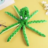 RAYITO Octopus Dog Toy No Stuffing Squeaky Crinkle for Small Medium Dogs Green view 5