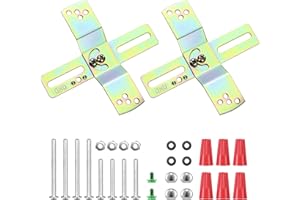 ARMIIKA Light Fixture Mounting Brackets, Adjustable Mounting Plates for 4" J-Box, Light Crossbar Set with Screw and Nuts for Wall Light, Close to Ceiling Light, Chandelier, Pendant, 2 Pack (White)