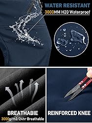 Men's Snow Ski Waterproof Fleece Lined Pants Winter