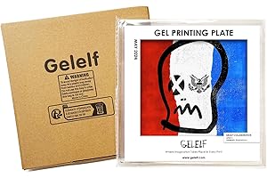 GELELF New Generation Gel Printing Plate, Upgraded Formula Printing Plate for Gel Printing Art, Gel Monoprinting Kit, Printmaking Supplies, No Aging and Bubbling(S6: 6" x 6")