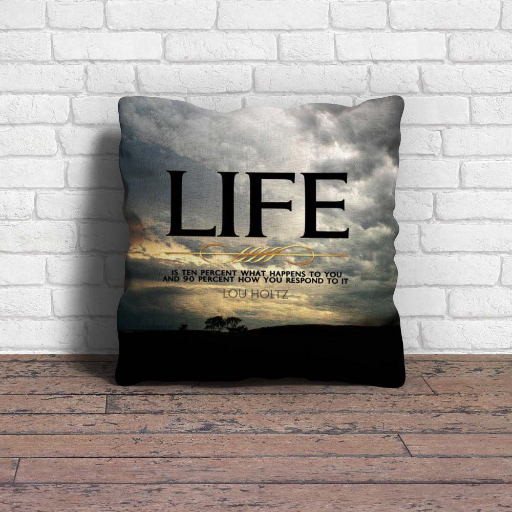 Life Quote Cushion Cover Home Décor Polycotton Sofa Couch Case Throw