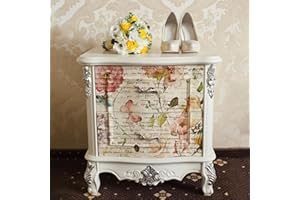 Flortlias Large Decoupage Paper for Furniture, Floral Printed Tissue Paper for Furniture, DIY Crafts Rice Papers, Vintgae Watercolor Rose，Letter 16.54" x19.69"