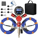 MILADO 4 Tire Inflation System, Simultaneously Inflate or Deflate 4 Tires | 4 Way Tire Inflator with Digital Pressure Gauge, Tire Inflator Kit for Car SUV ATV, Fits Up to 155" Wheelbase