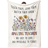 BeneCharm Valentines Teacher Appreciation Gifts, Teacher Gifts for Women, Teachers Blanket with Flower, End of Year Best Teachers Thank You Retirement Gift for Women, 60'' X 50''