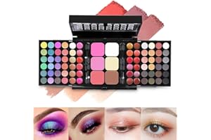 HOTROSE 78 Colors Pink Cosmetic Make up Palette Set Kit Combination with Eyeshadows Lip Gloss Blusher Concealer Highlight powder,All-in-One Makeup Kit with Mirror