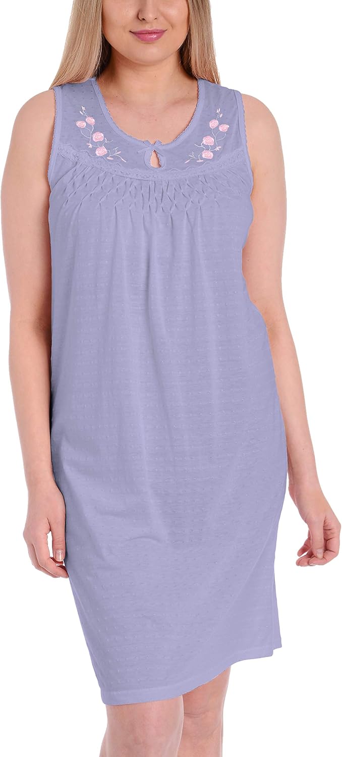 Ezi Women's Cotton Sleeveless Nightgown,5X,Lavender Amazon.ca