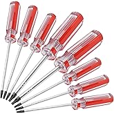 Piutouyar 8PCS Magnetic Torx Screwdriver Set - T8, T9, T10, T15 Torx Security Screwdriver, 3mm, 75mm Long (Red)