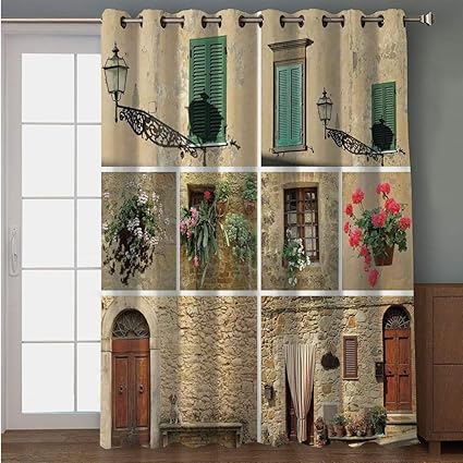Amazon Com Iprint Blackout Patio Door Curtain Tuscan Decor