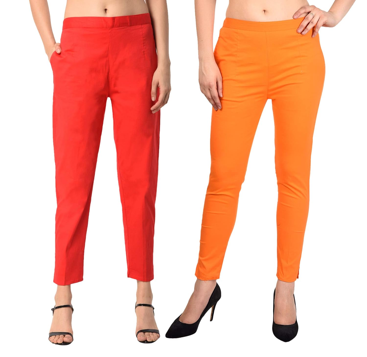 Buy LAPZA Black White Royal Blue Women's Cotton Lycra Trousers/Pants at