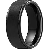 ThunderFit Silicone Rings for Men, Black Matte Silicone Wedding Bands, 2.8 mm Thick, Men’s Rubber Engagement Bands, 1/3 Variety Multipack