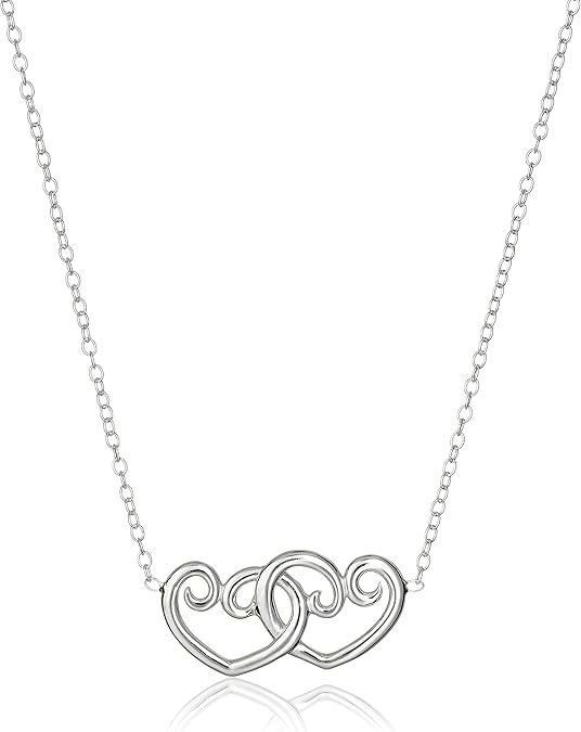 Hallmark Jewelry Sterling Silver Double Heart Necklace, 18" Jewelry