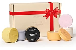 Benevolence LA Candle Gift Set – 6 Soy Scented Candles (1.4 oz) | Aromatherapy Candles with Orange, Eucalyptus, Rose & Jasmine | Cozy Seasonal Gift | Christmas Holiday Gift Set Ideas