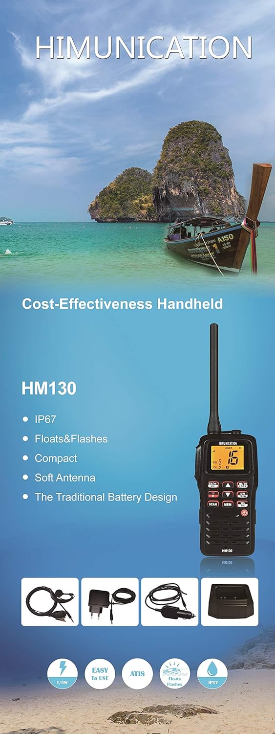 Himunication Hm130 Radio Vhf Portatil Estanca Resistencia Agua Ip67: Amazon.es: Electrónica