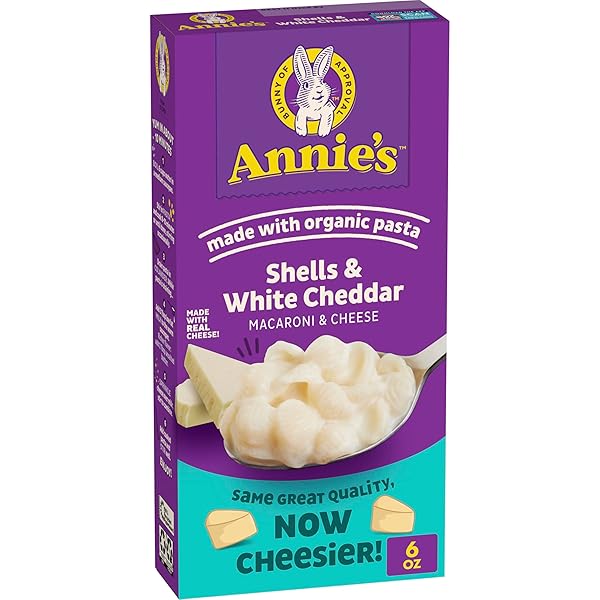 ANNIE’S SHELLS AND WHITE CHEDDAR, MADE WITH ORGANIC...