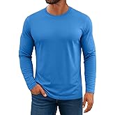 KINGFEN Men's Crewneck T-Shirt Long Sleeve Cotton Casual Pullover Basic Tee Shirts