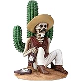 YTC 3.5 Inch Day of The Dead Boracho Sitting by A Cactus Figurine