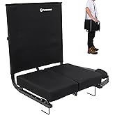 FUNDANGO Extra Wide Stadium Seats with Back Support for Adults, Padded Bleacher Chairs with Back and Cushion, Folding Bleacher Seats with Shoulder Strap for Football Baseball Sports