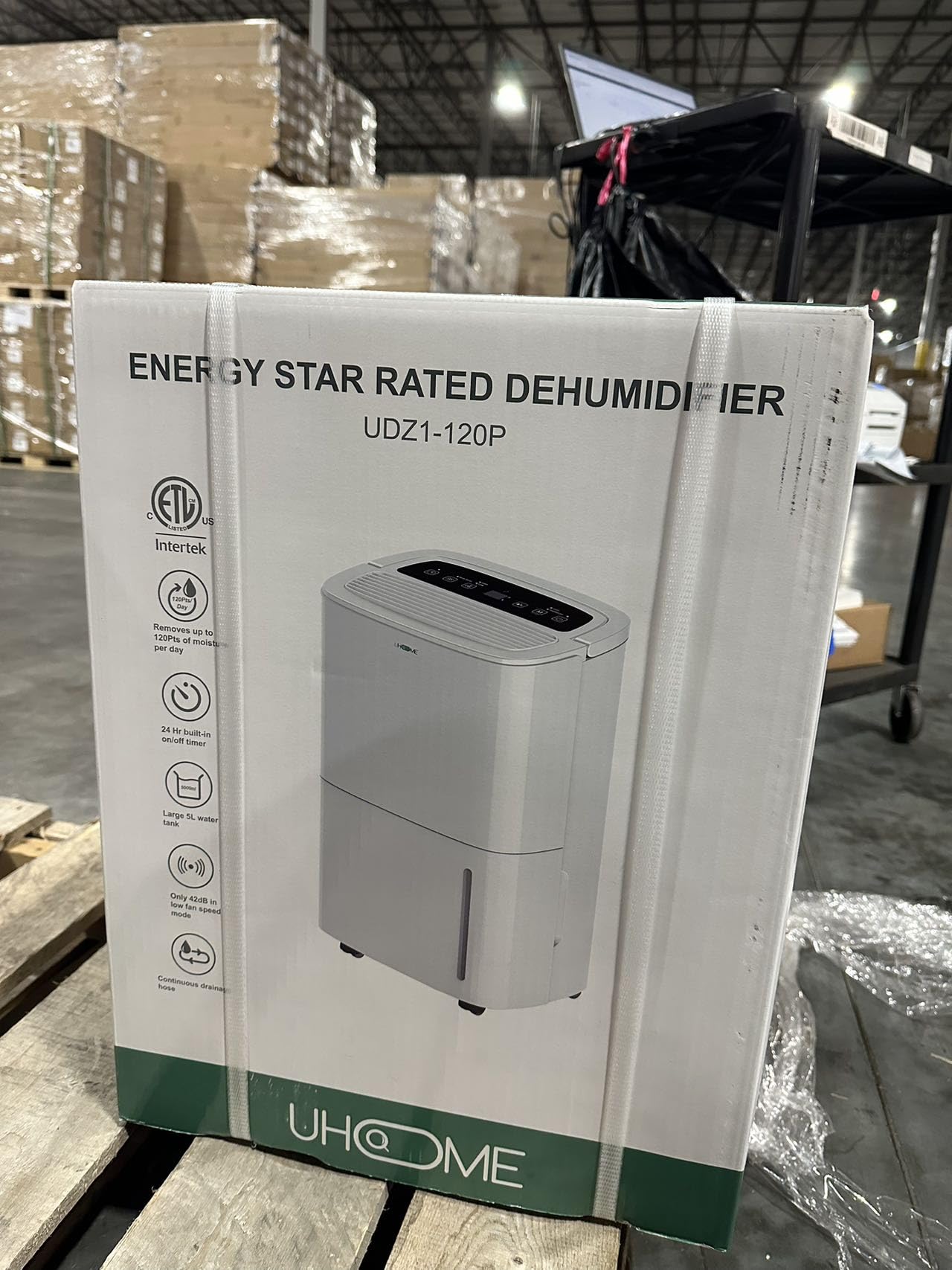 Uhome 120 Pints Dehumidifier with Drain Hose - 6000 Sq. Ft Quiet Dehumidifier for Home, Basements, Storages and Large Rooms with 5L Water Tank