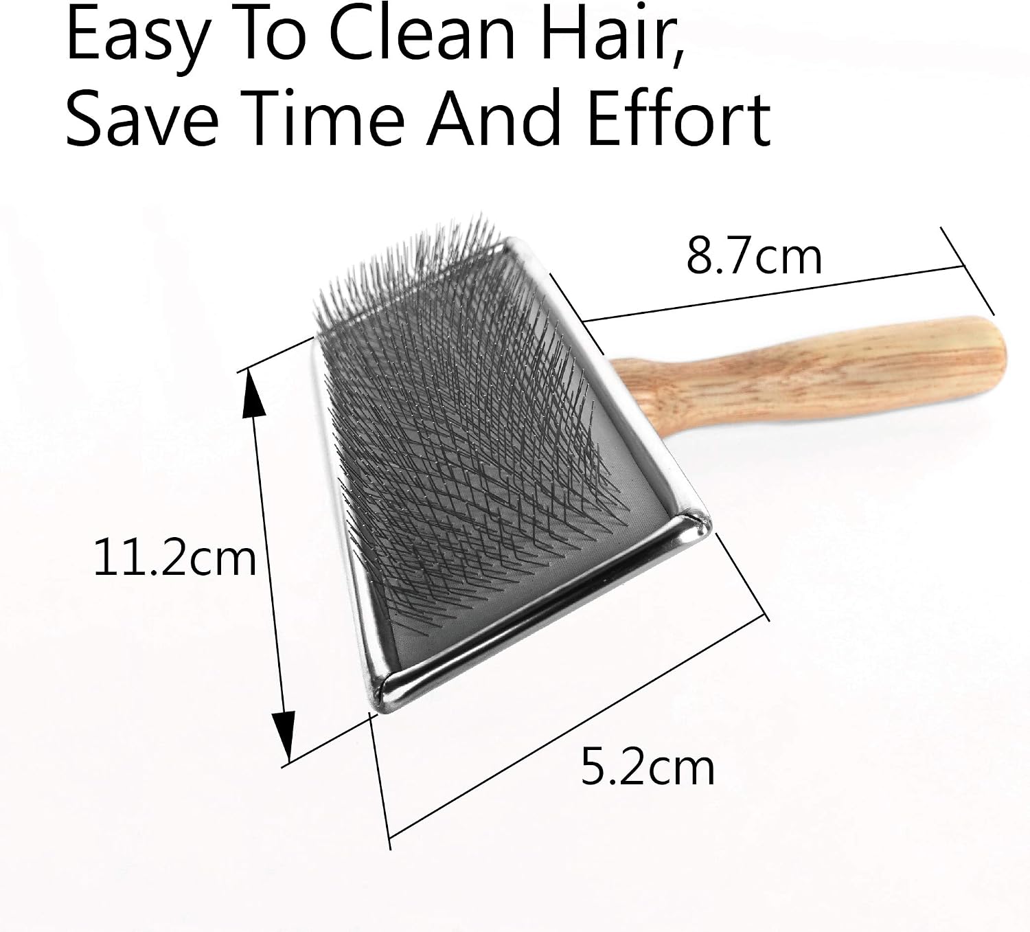 Claw Claws Pet Slicker Brush for Small Dogs and Cats Wooden Handle with Stainless Steel Soft Pins, Gently Remove Tangled Hair - Image 4