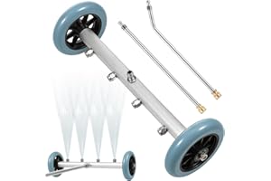 Pressure Washer Undercarriage Cleaner, 16" Surface Cleaner Power Washer Attachment with 4 Nozzles and 2 Extension Wand, Under