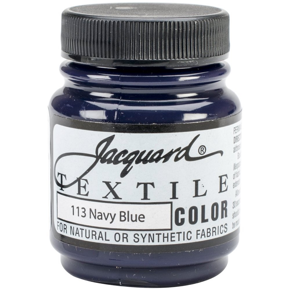 Photo 1 of Jacquard Textile Paint 2.25 Oz Navy Blue for Clothes, Furniture Upholstery, Shoes or Tote Bags – Indoor & Outdoor