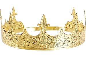DIDDER Diddder Halloween King Costume Headpiece Triton Crown for Adult Men Renaissance Medieval Mens Crown for Homecoming Prom King