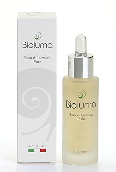 Bioluma Schneckenschleim Reine 30 ml 100% Made in Italy für Gesicht Hals und Dekolleté Anti Age und Anti Falten wirkt gegen A