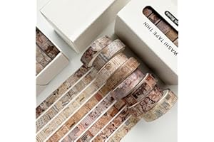 Vintage Style Tape Set (8 Rolls) - Gingham and Plaid Patterns, Journal & Scrapbook Decorative Stickers, DIY Craft Supplies (B