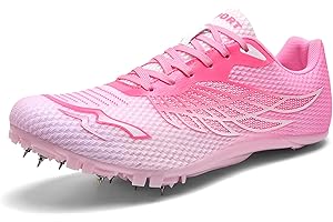 PENXZT Men's Track and Field Shoes with 8 Spikes Running Sprint Athletic Shoes Outdoor Racing Jumping Traning Cleats Sneakers
