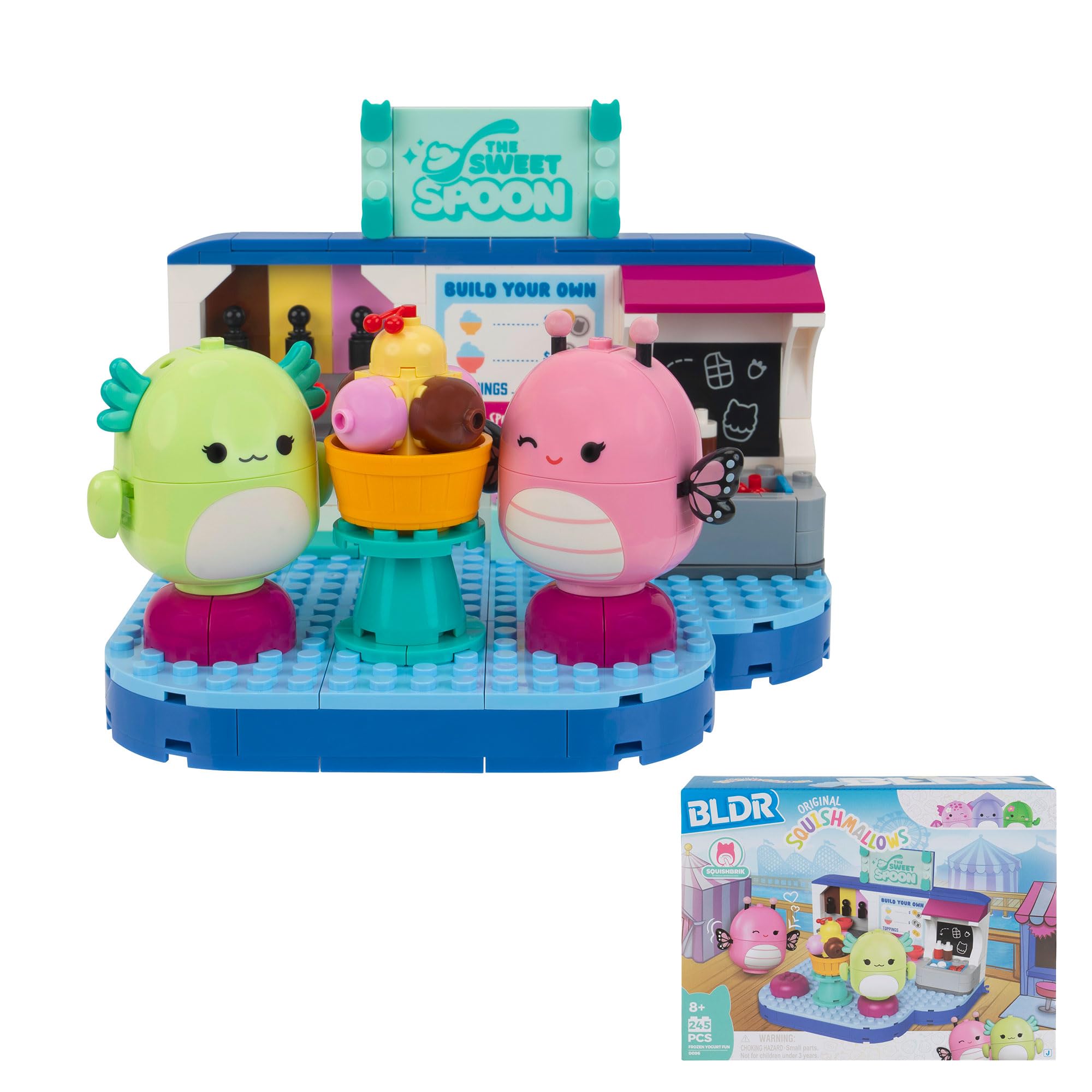 BLDR Squishmallows Frozen Yoghurt Fun Building Set - Andreina the Butterfly + Mipsy the Axolotl Buildable Figures - Squishmallows Fans 8+, 0096 — image 1