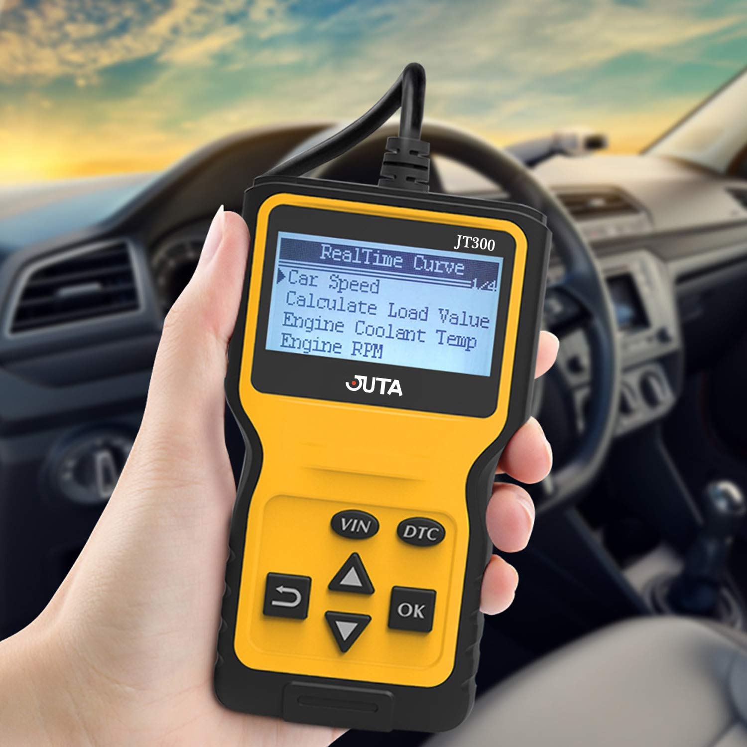 JUTA JT300 OBD2 Scanner Enhanced OBD-II Automotive Code Reader Vehicle Diagnostic Scan Tool Check Engine Light Analyzer