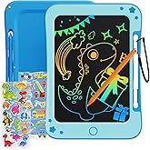 TEKFUN Toddler Kids Toys Gifts - 8.5 Inch LCD Writing Tablet Kids Doodle Board with Stickers Colorful Drawing Tablet, Kid Birthday Christmas Gifts Toys for 3 4 5 6 Years Old Boy (Blue)